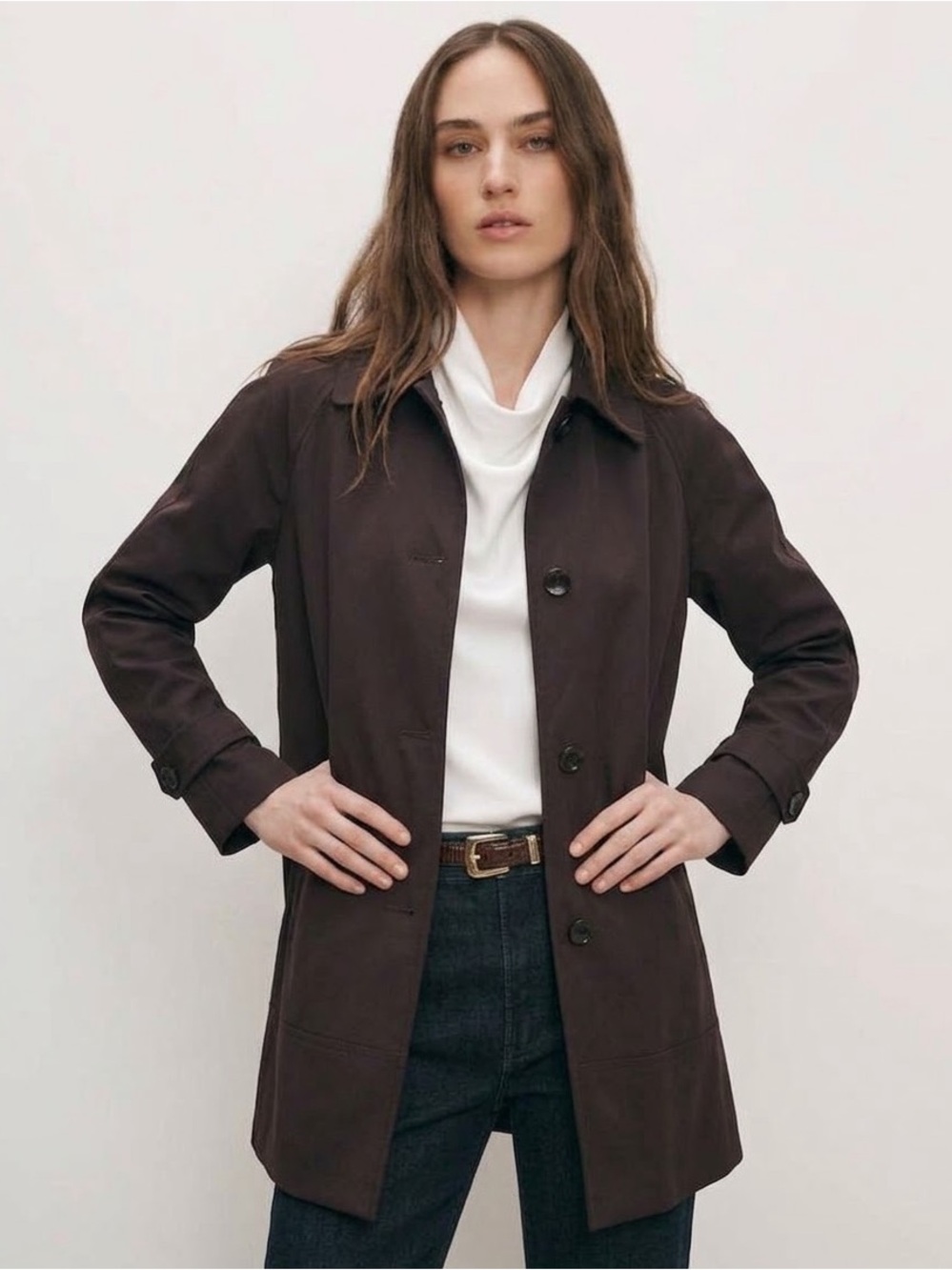Marc New York Andrew Marc SoftShell Brown Trench Coat Size Large Quiet Luxury